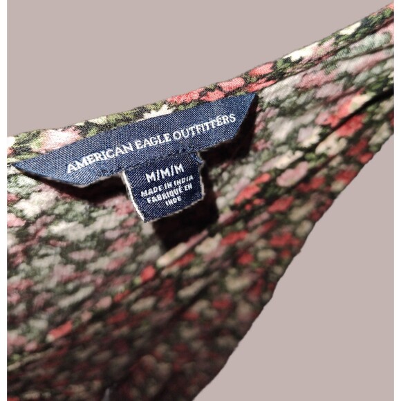 American Eagle Cold Shoulder Brown Floral Pattern Top - size M - Picture 4 of 5